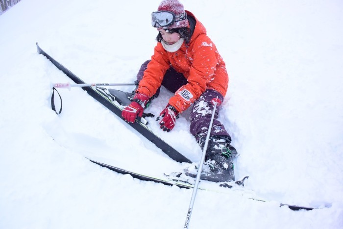 Rolling down the snowy mountain