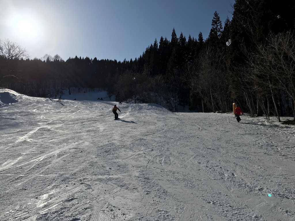 Snowboarder practicing in the park