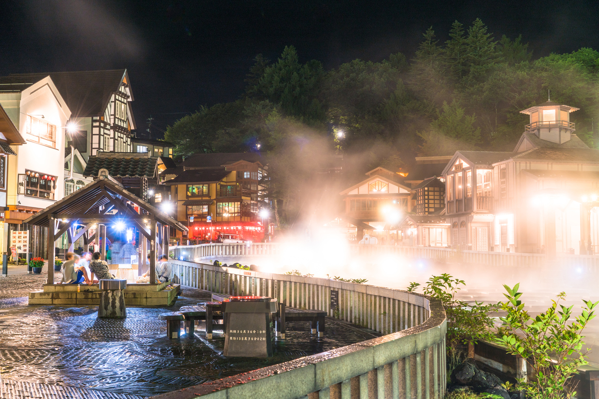 Night scenery at Yubatake