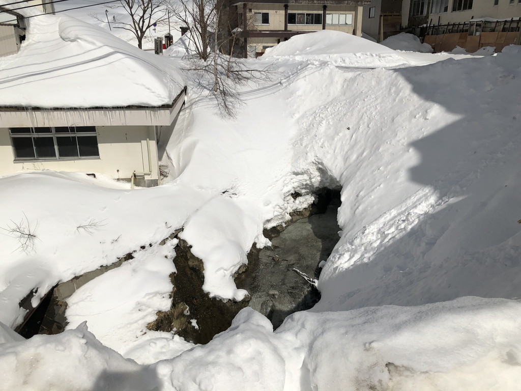 温泉が湧き出ている様子