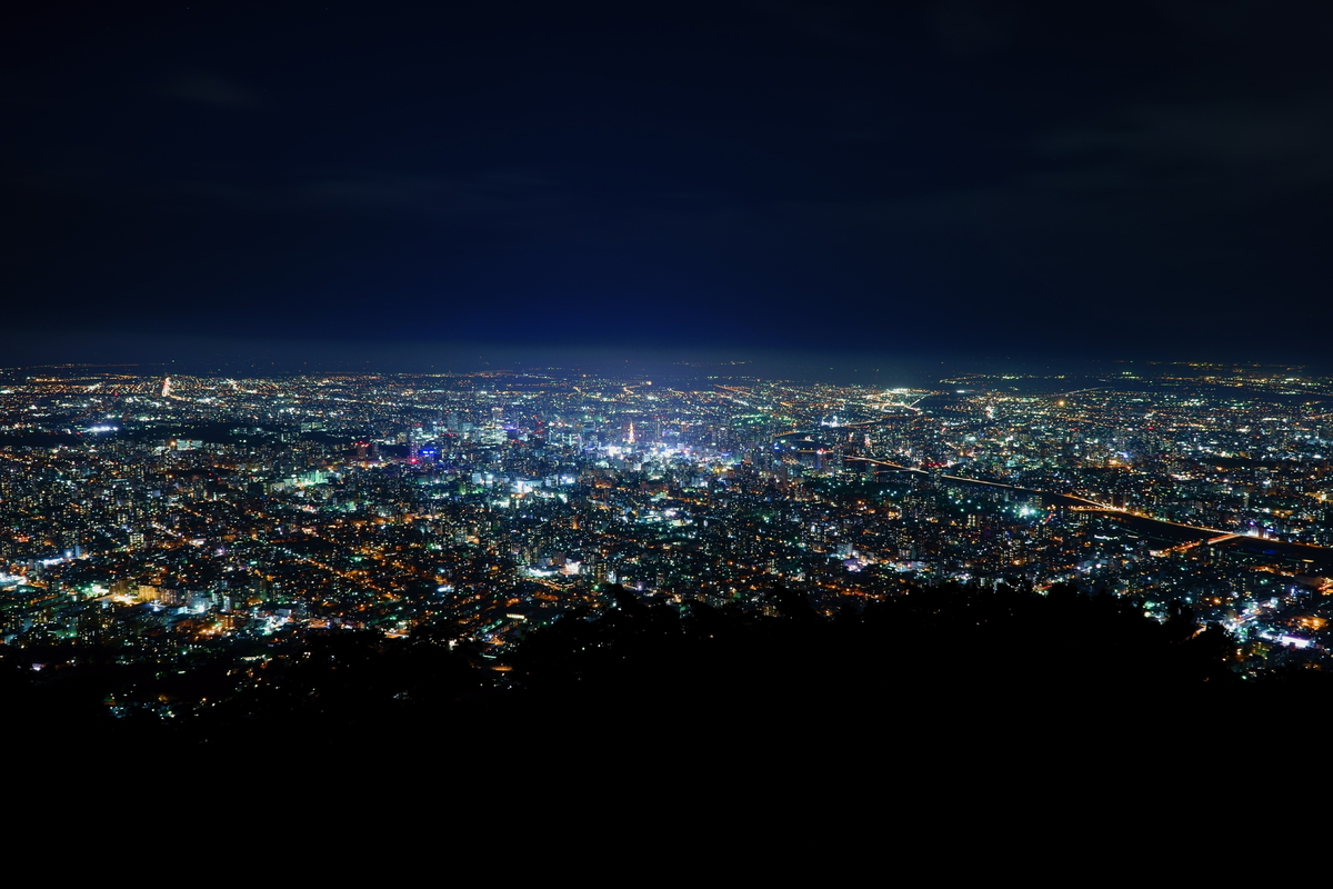 Night scenery as seen from Mt. Moiwa