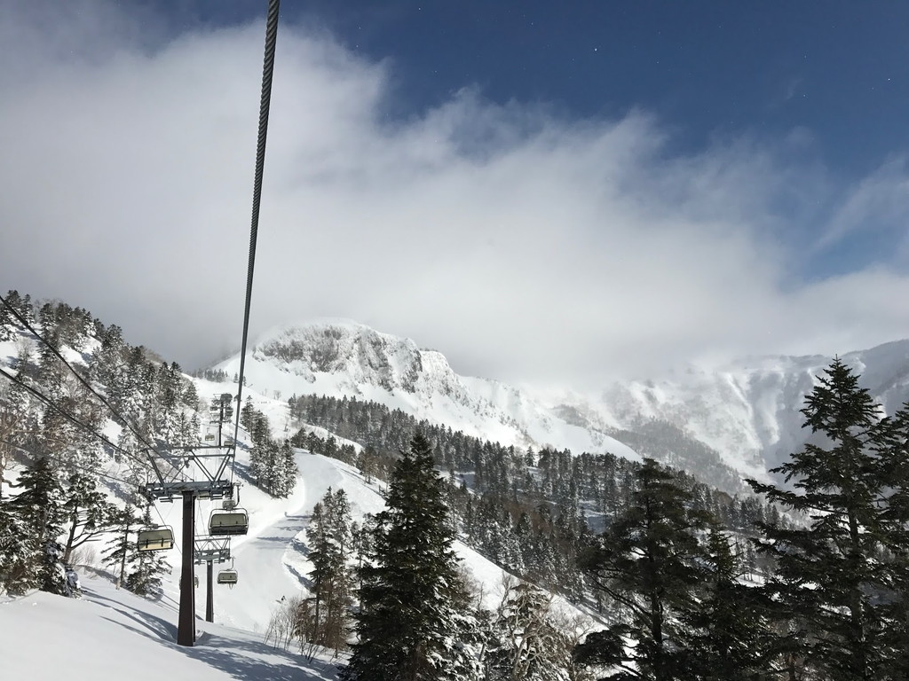 山頂付近の雪景色