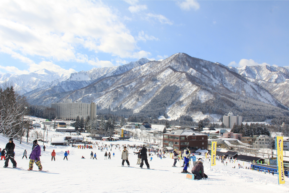 Snowscape that stretches out in front of you as soon as you leave the station